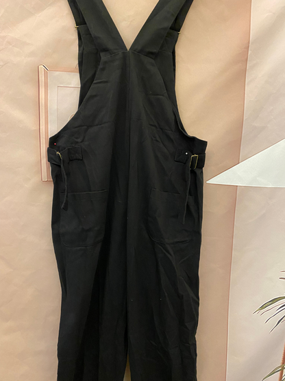 Women's Loose Barrel Leg Overalls with Side Buckle Straps