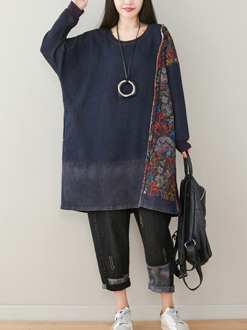 Women's Fashion and Comfort Printed Mid-Length Top