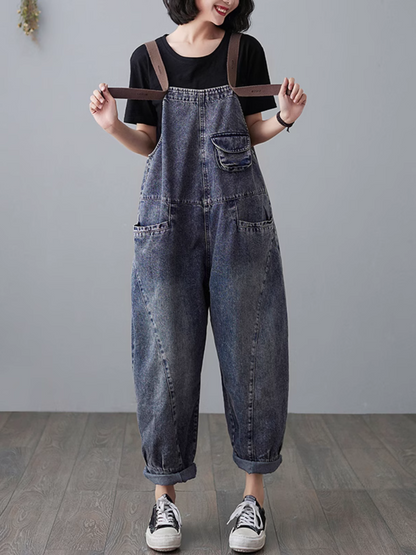 Women's Denim Overalls - Classic Blue Style | Eva Trends