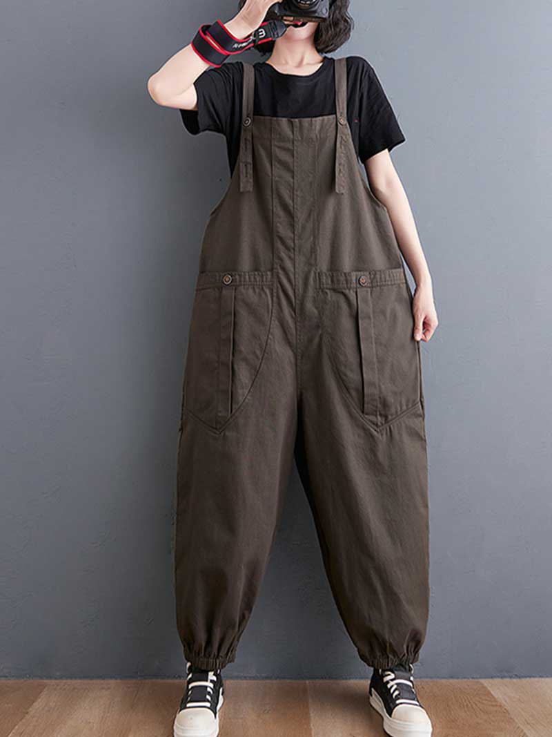 Cotton Nine-Point Overalls - Relaxed & Comfortable | Eva Trends