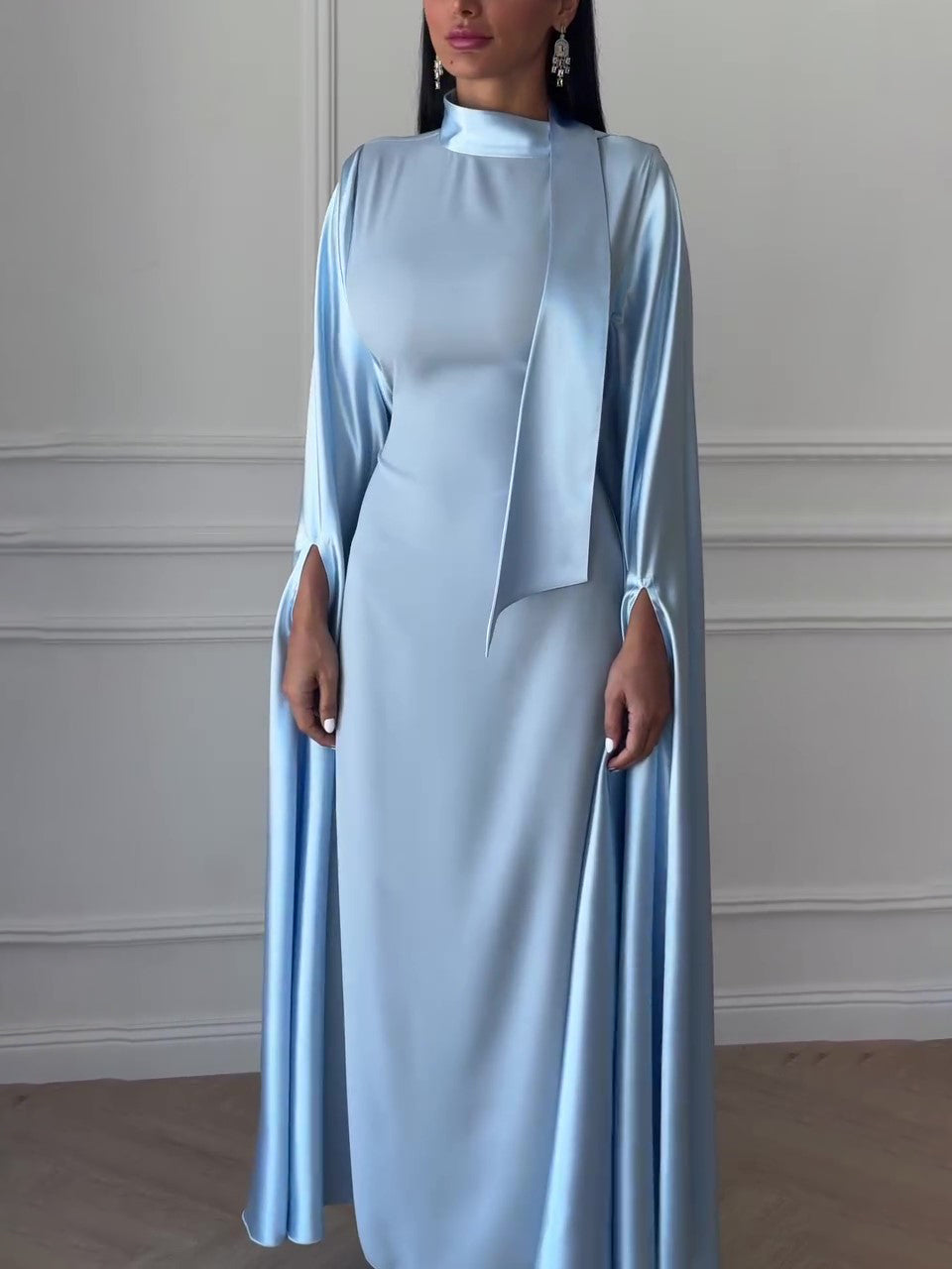 Blue Bucket Seam Maxi Dress