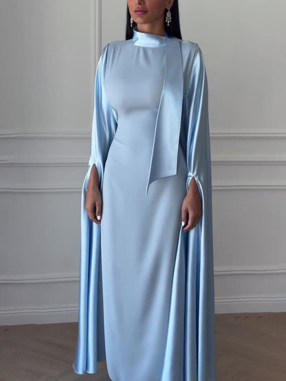 Blue Bucket Seam Maxi Dress