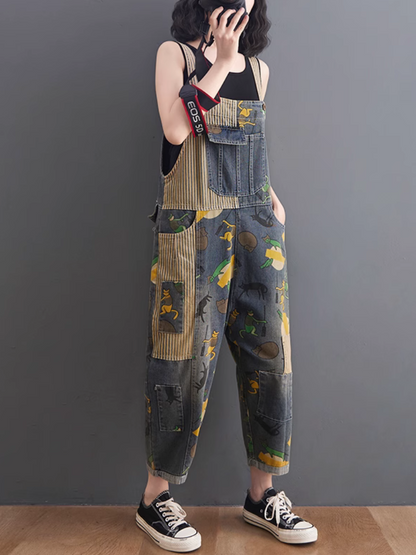 Large Size Cartoon Overalls - Playful & Stylish | Eva Trends