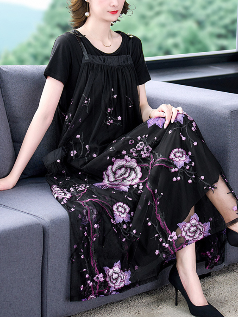 Women's Floral Maxi Salopette Dress - Elegant & Breathable | Eva Trends
