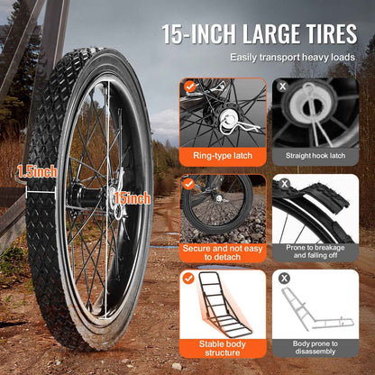 300 lb Folding Deer Cart with Solid Rubber Tires