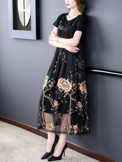Women's Floral Maxi Salopette Dress - Elegant & Breathable | Eva Trends
