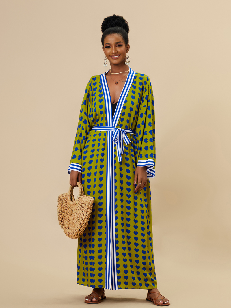 Music Of Love Women's Rayon Long Kimono Jacket