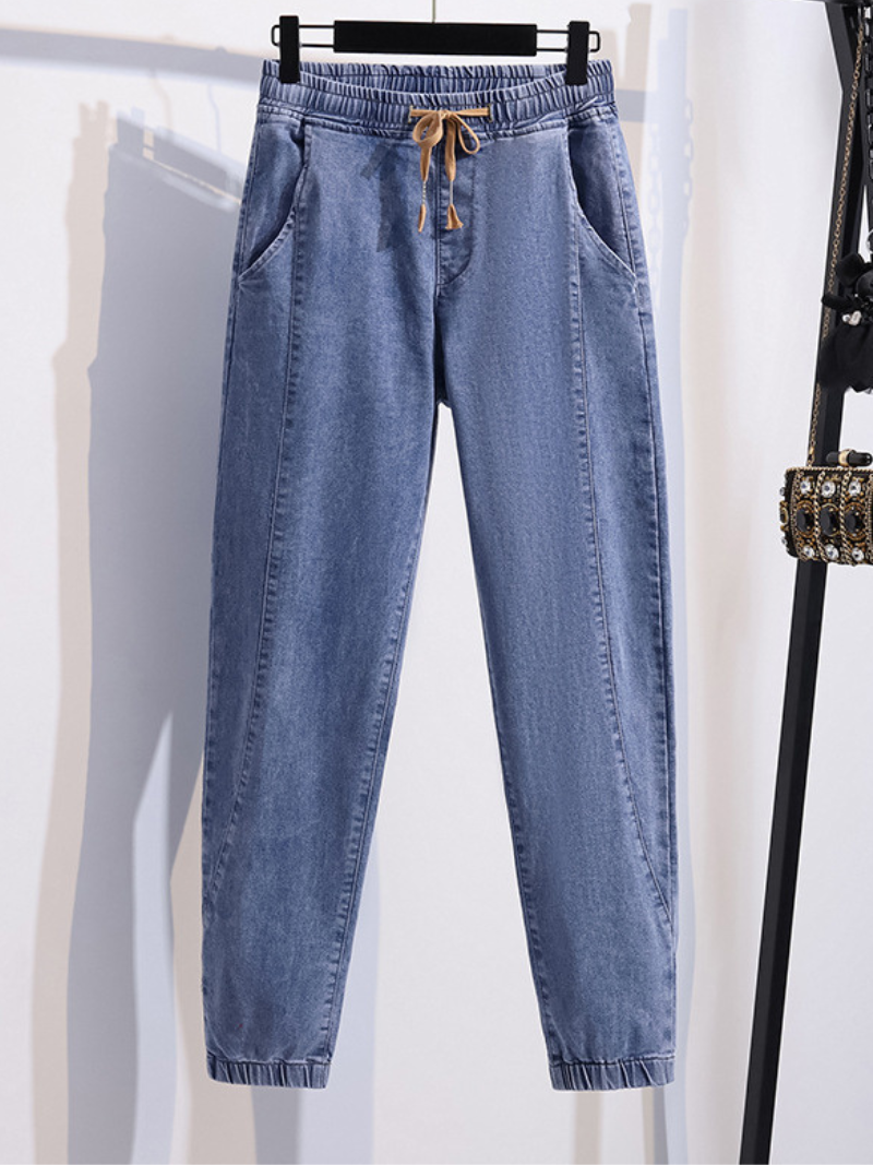 women's summer denim high waist loose trousers pants