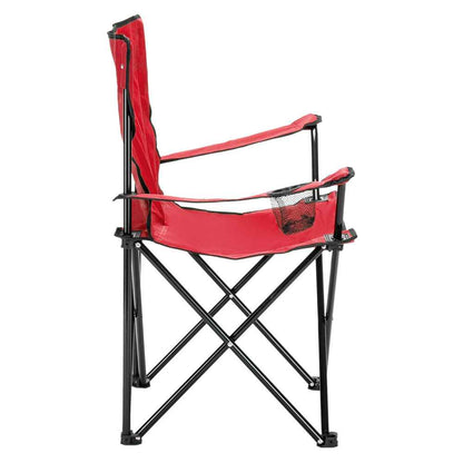 Foldable Camping Chair with Carry Bag – Red, Supports 230 lbs