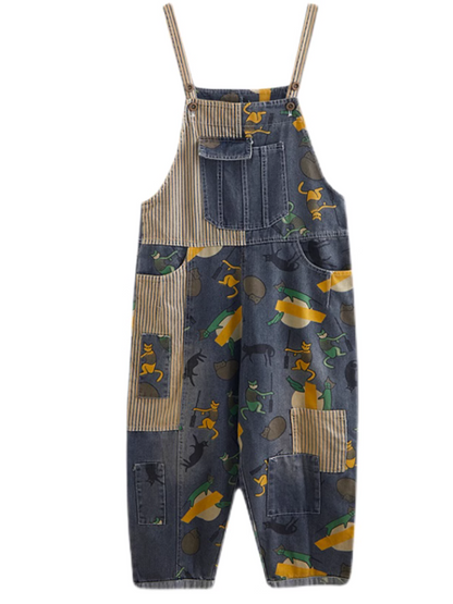 Large Size Cartoon Overalls - Playful & Stylish | Eva Trends