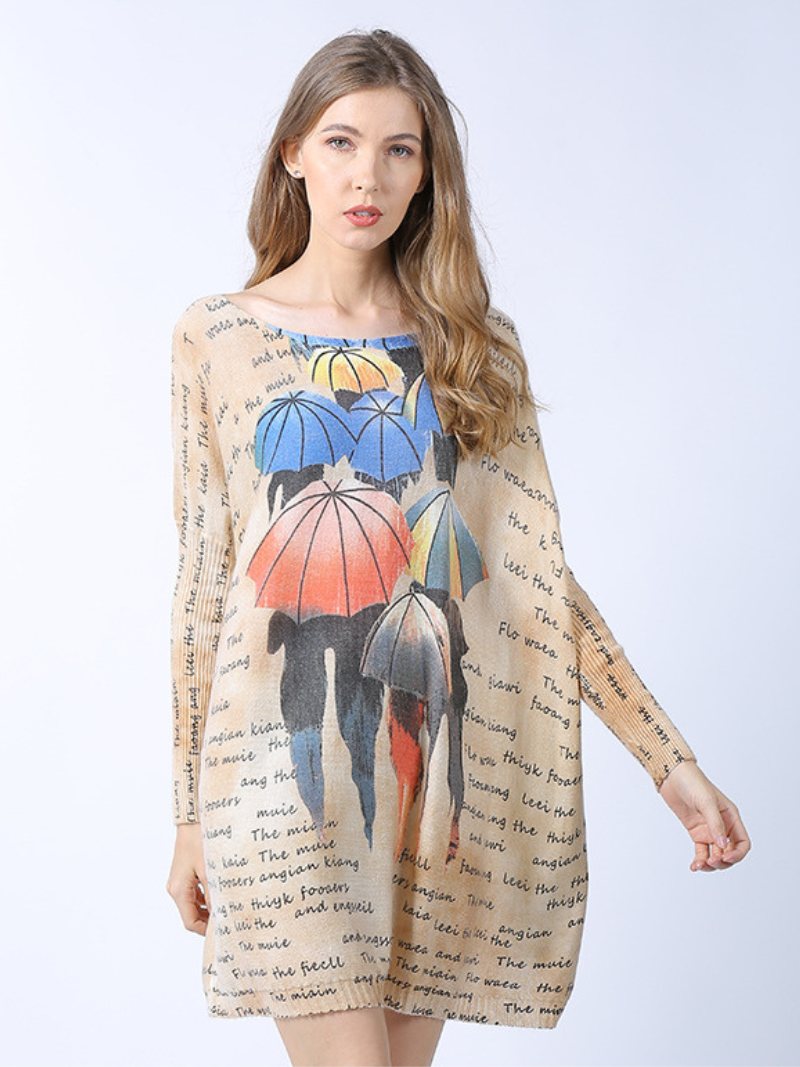 Chic Women's Print Mid-Length Sweater Top | Eva Trends