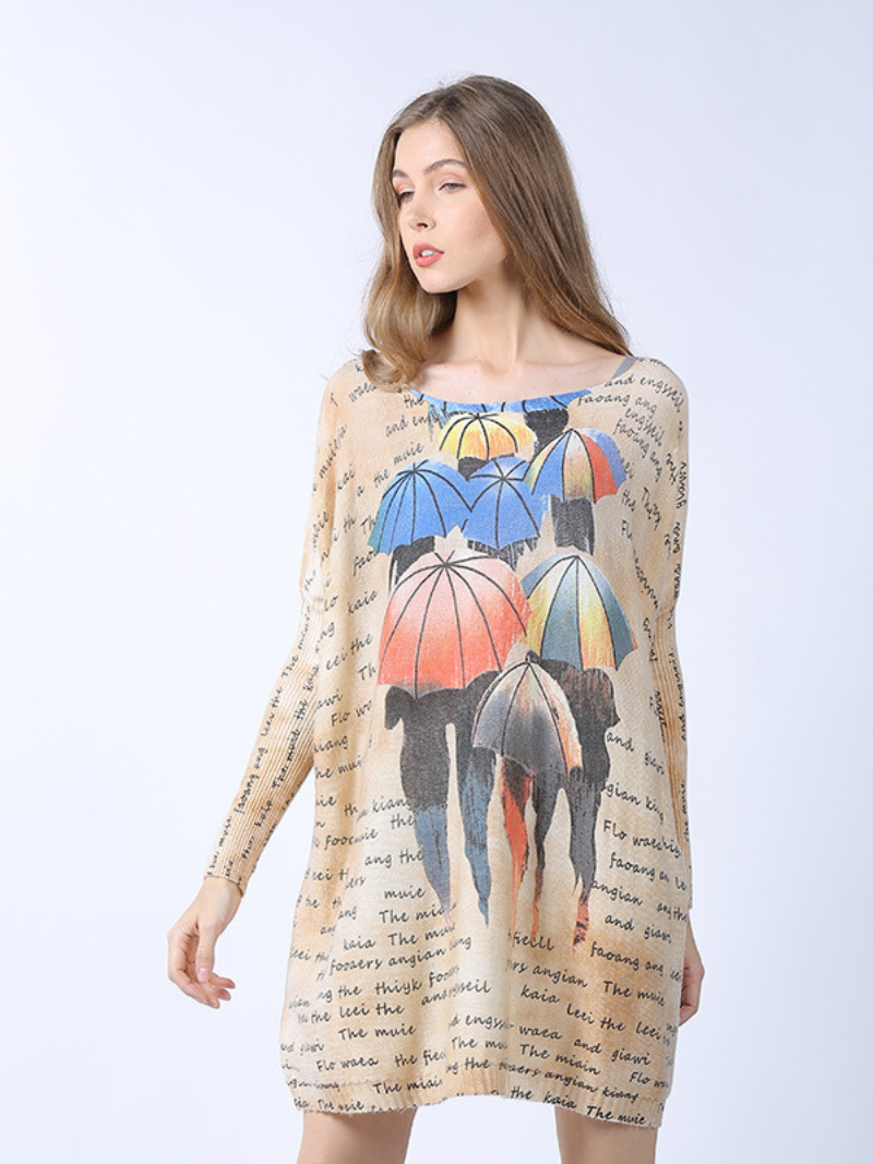 Chic Women's Print Mid-Length Sweater Top | Eva Trends