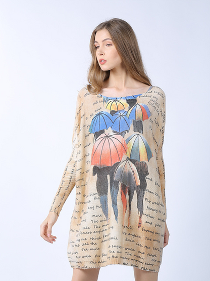 Chic Women's Print Mid-Length Sweater Top | Eva Trends
