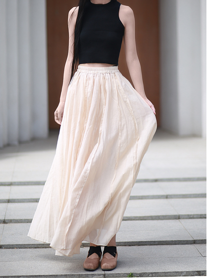 Breezy Weekend Maxi Skirt — Flowing Cotton Gauze, Effortlessly Flattering
