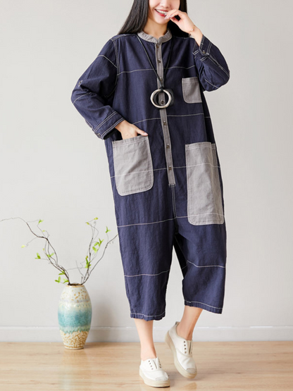 Lightweight Loose Fit Utility Jumpsuit - Cropped Everyday Comfort