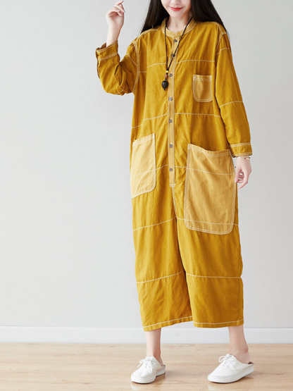 Lightweight Loose Fit Utility Jumpsuit - Cropped Everyday Comfort