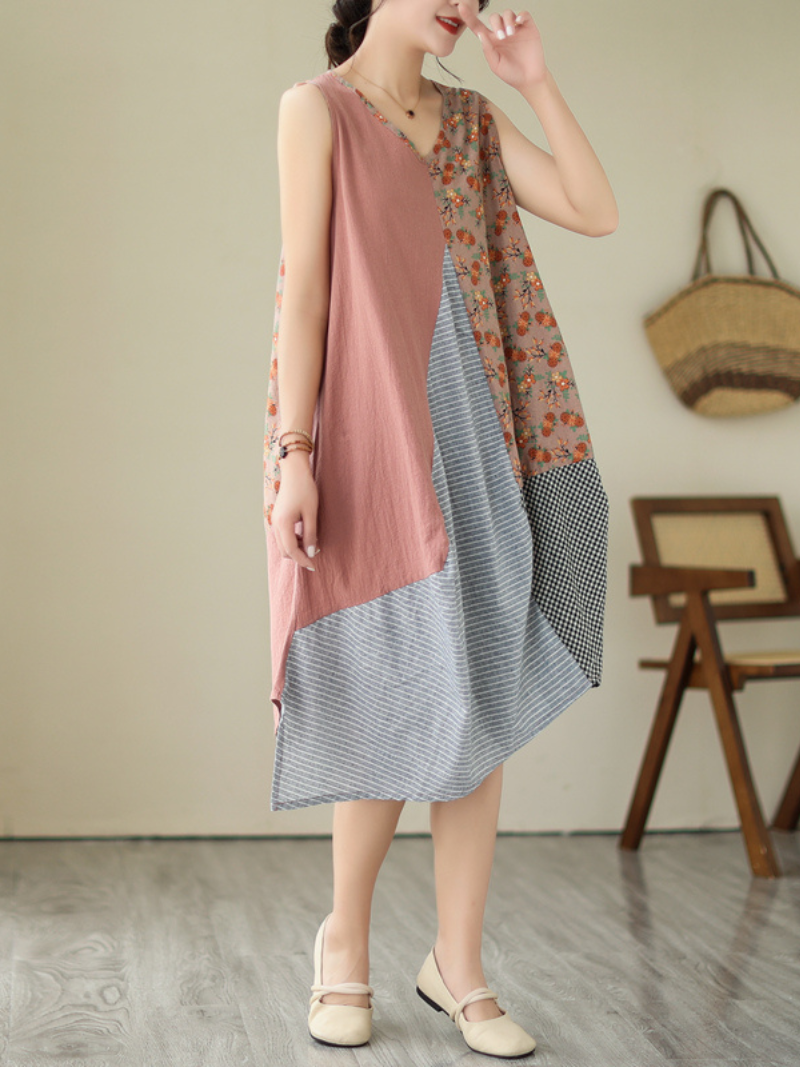 Pure Soul Women's V-neck Middle Waist Midi Dress