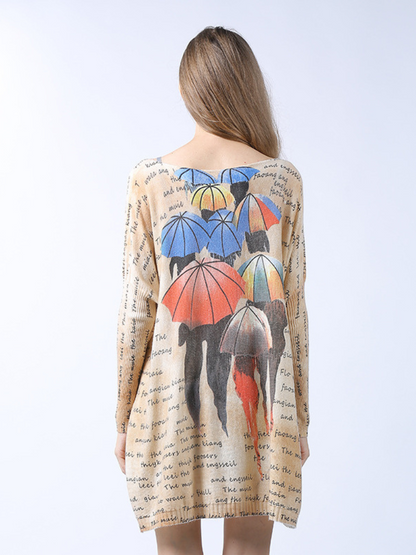 Chic Women's Print Mid-Length Sweater Top | Eva Trends