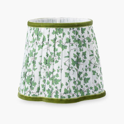 Small Square Rechargeable Lamp with Green Floral Shade (18cm)