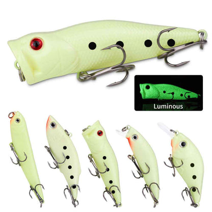 22-Piece Hard & Soft Fishing Lure Set – Popper, Minnow, Frog, VIB, Pencil, 100mm