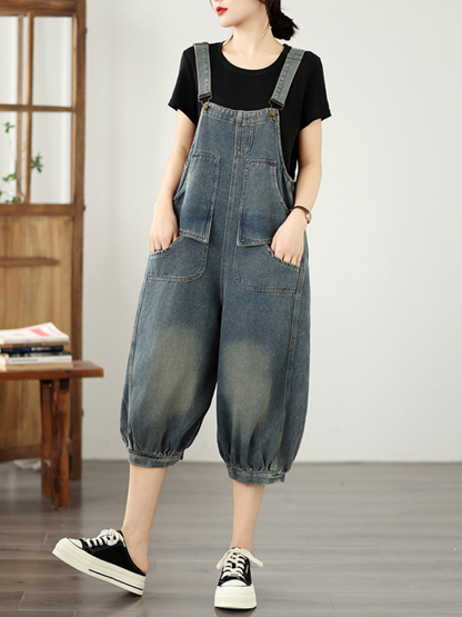 Weekend Ease Denim Overalls — Relaxed, Flattering Drape with Laid-Back Polish