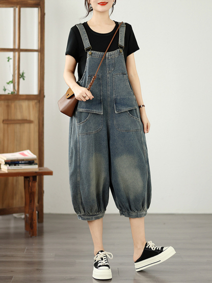 Weekend Ease Denim Overalls — Relaxed, Flattering Drape with Laid-Back Polish