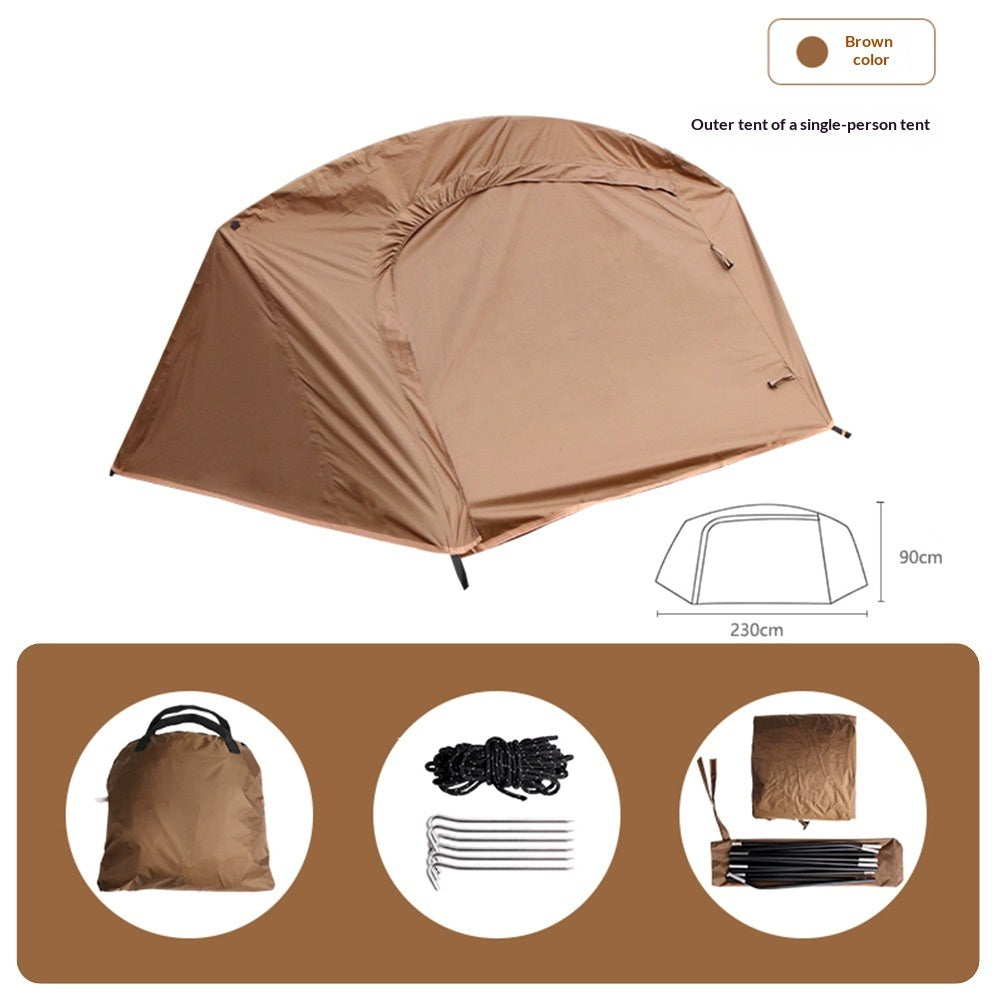 Single-Person Tactical Boat-Style Camping Tent – Waterproof Foldable Hiking Tent | Coffee & Olive Green