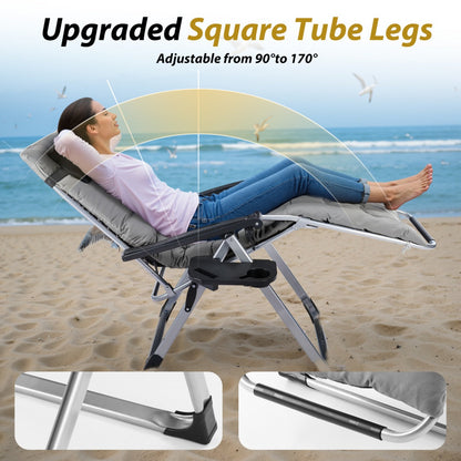 Zero Gravity Reclining Chair with Removable Cushion – Outdoor Lounge Chair