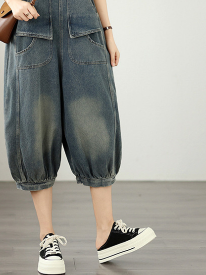 Weekend Ease Denim Overalls — Relaxed, Flattering Drape with Laid-Back Polish