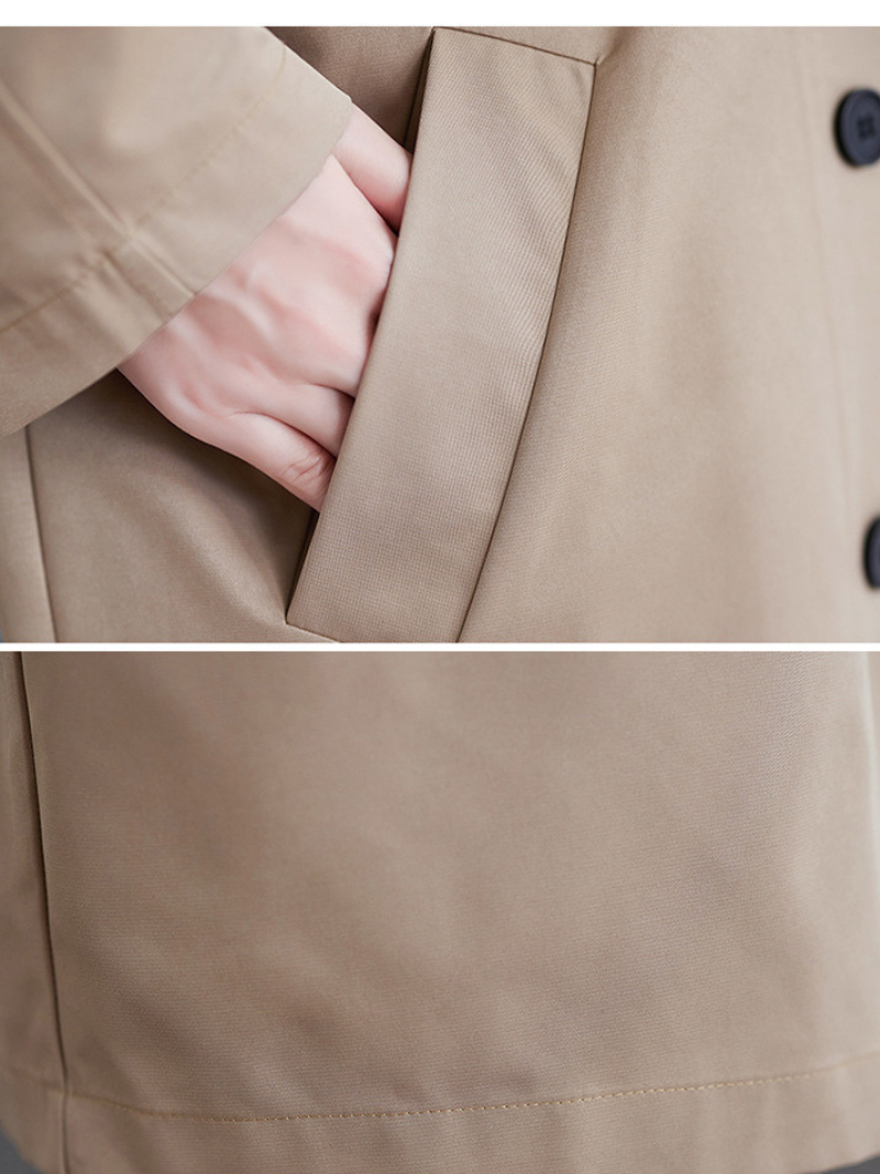 Minimal Acrylic Double-Breasted Women's Trench Coat for Elevated Everyday Style