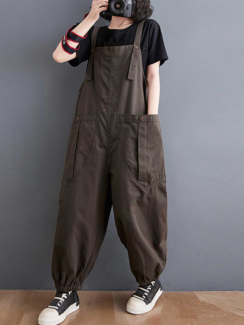 Cotton Nine-Point Overalls - Relaxed & Comfortable | Eva Trends