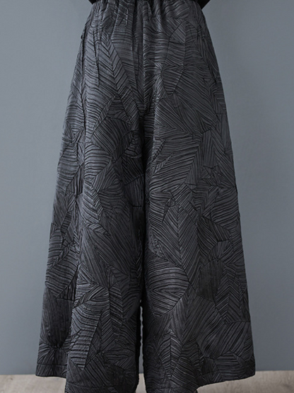 Women's Everyday Wear Stylish A-Line Black Wide Leg Bottom