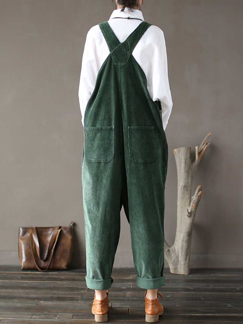 Relaxed Cotton Overalls with Adjustable Straps & Pockets