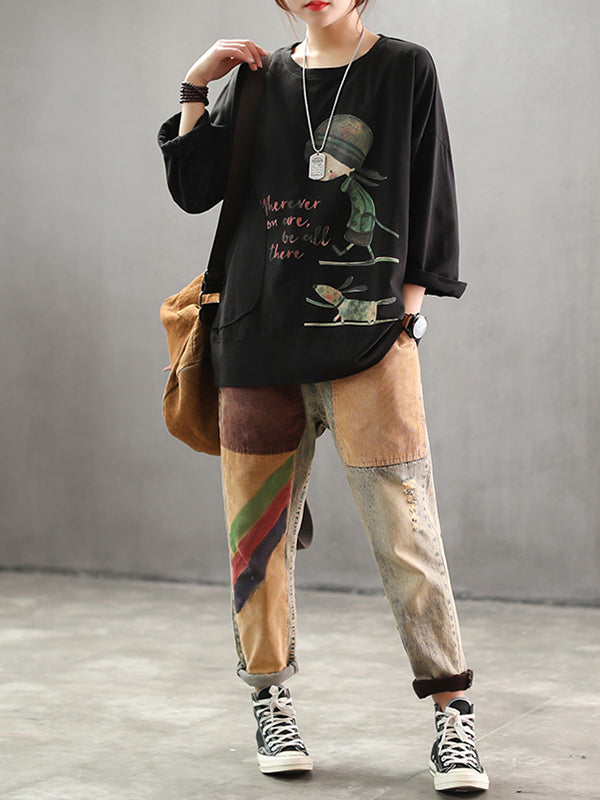 Jodie Chic Vintage Cartoon Women's  Top | Eva Trends