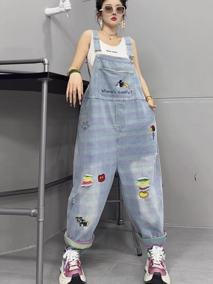 Cool and Comfy Baggy Denim Overalls for Women | Eva Trends