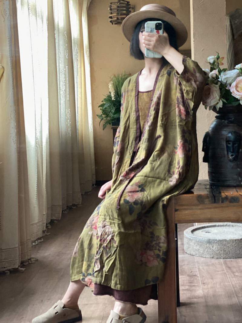 Women's Summer Cool & Comfy Printed  Loose Cardigan Dress