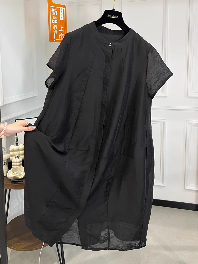 Elegant Women's Loose Summer Midi Shirt Dress | Eva Trends