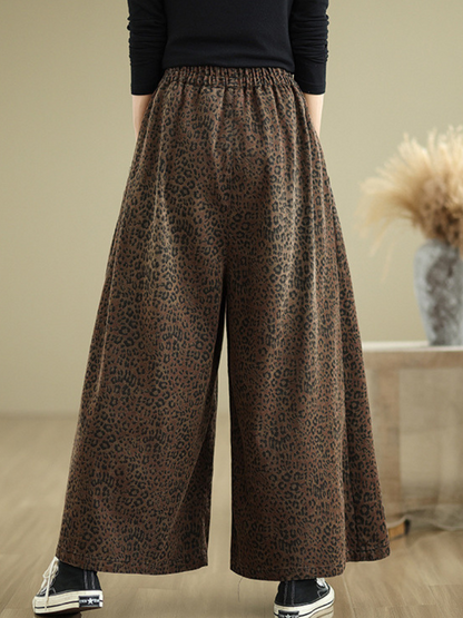 Women's Modern and Functional  Brown Wide Leg Pocket Style Bottom