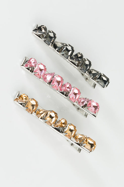 3 PIECE SET RHINESTONE HAIR PINS
