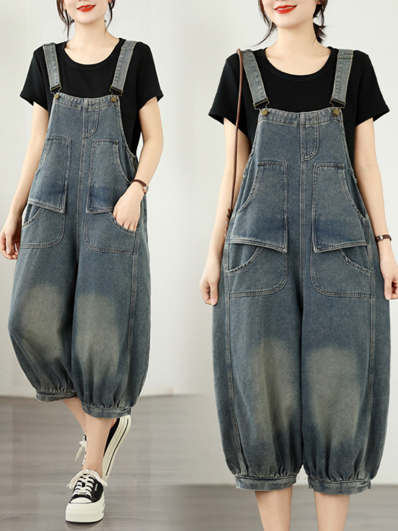 Weekend Ease Denim Overalls — Relaxed, Flattering Drape with Laid-Back Polish