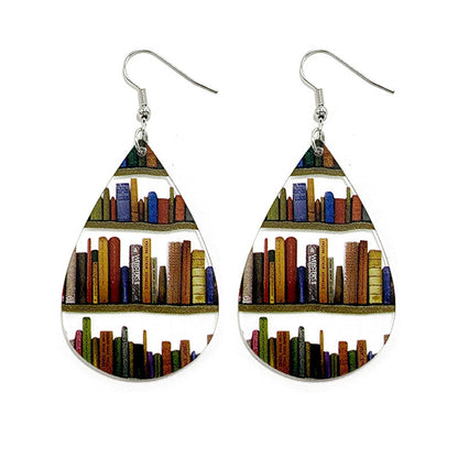 Classic Droplet Splice Bookcase Acrylic Earrings