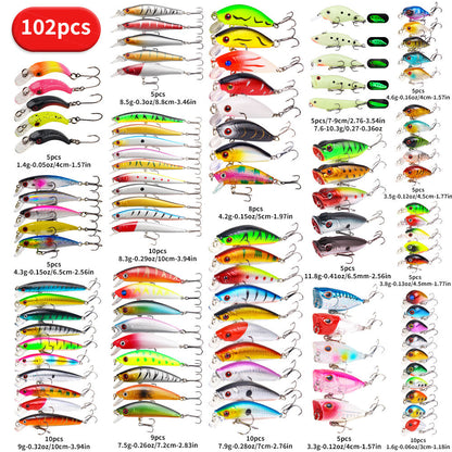 Topwater Bass Fishing Lure Kit with Soft Frogs – Choose 22, 58, or 102 Pieces
