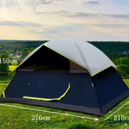 3–5 Person Darkroom Camping Tent – Black-Coated Double-Layer with 2000–3000mm Waterproof | Blue