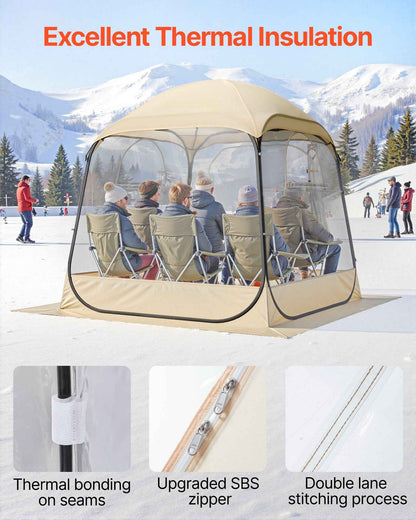 Clear Bubble Pod Tent | 72x72" Pop-Up Igloo Shelter for 2-4 People | Camping & Fishing