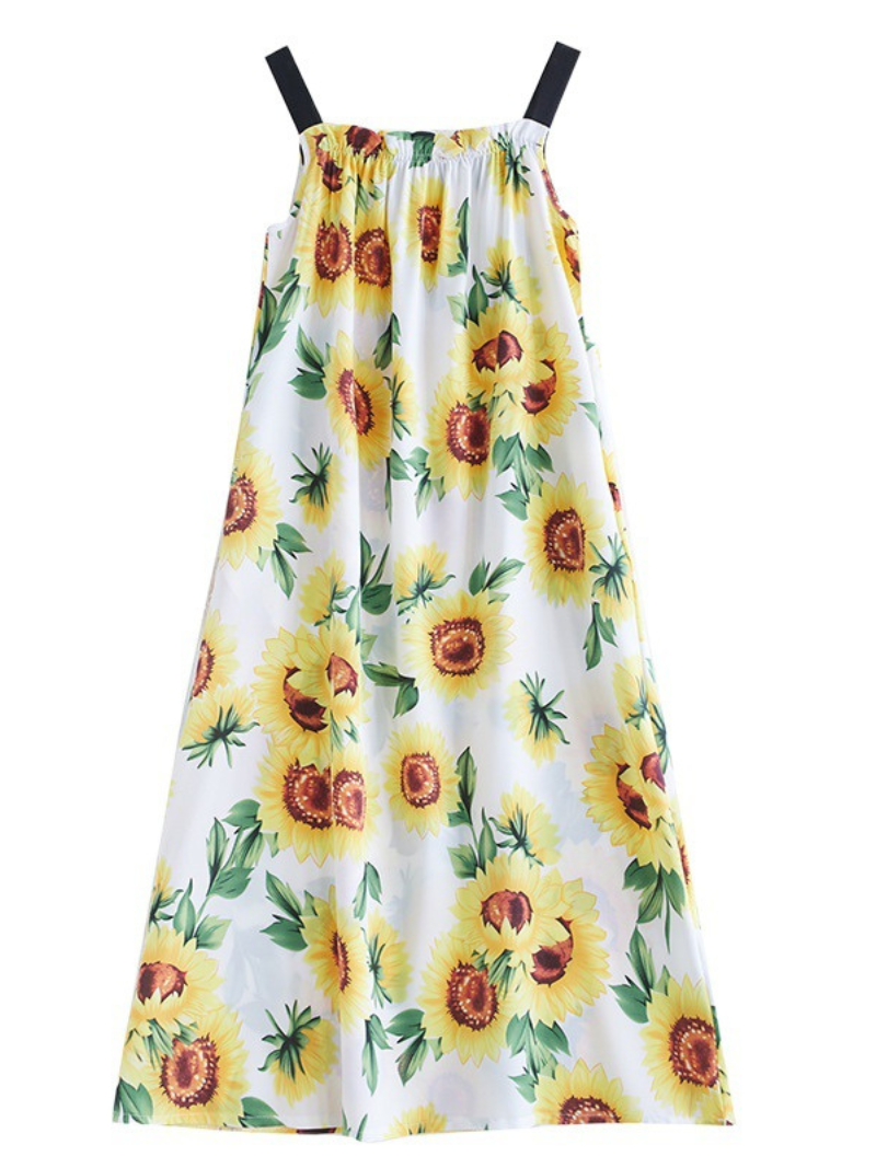 Soft Sunflower Loose Sleeveless Salopette | Eva Trends