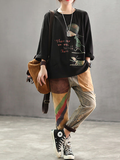 Jodie Chic Vintage Cartoon Women's  Top | Eva Trends