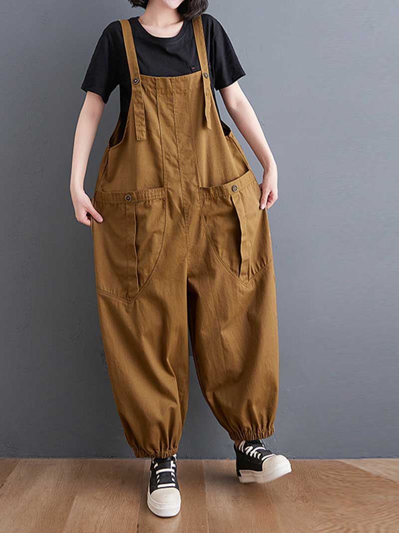 Cotton Nine-Point Overalls - Relaxed & Comfortable | Eva Trends