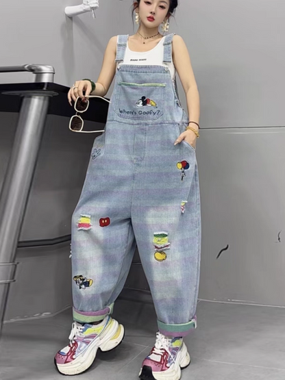 Cool and Comfy Baggy Denim Overalls for Women | Eva Trends
