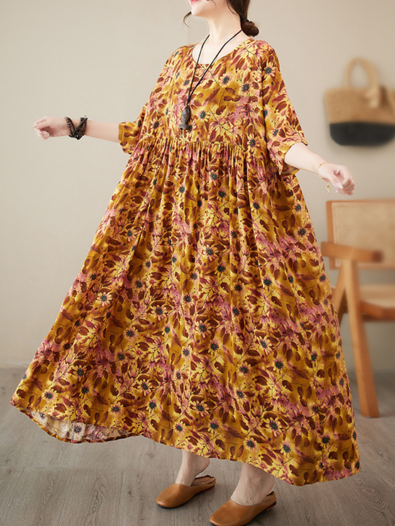 Giving Love Women's Cotton Floral Smock Dress