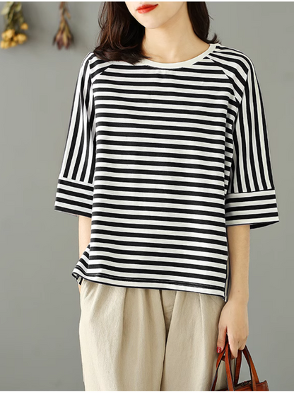Women's  Trendy ideal for Casual Days Striped T-Shirt Top